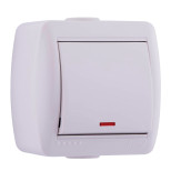 Выключатель Lezard Nata 710-0200-111 одноклавишный с подсветкой белый