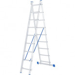 Лестница алюминиевая двухсекционная Сибртех 2 х 9 ступеней 97909