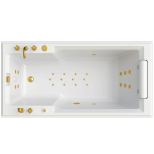 Ванна акриловая с гидромассажем Fra Grande Руссильон Gold 180х90 см белая