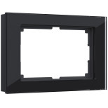 Рамка для двойной розетки Werkel Favorit W0081108 стекло черная