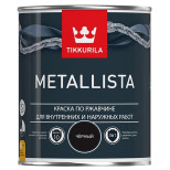 Краска по ржавчине Tikkurila Metallista глянцевая черная 0,8 л