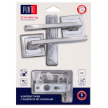 Ручка дверная Punto LM/A SET45K.QL52.RICH/HD SN/CP-3 45867 с защелкой матовый никель/хром 