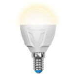 Лампа светодиодная Uniel Яркая LED-G45 7W/WW/E14/FR PLP01WH матовая 3000K