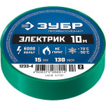 Изолента ПВХ Зубр Электрик 1233-4_z02 15 мм зеленая 10 м
