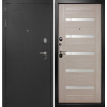 Дверь входная металлическая Дверной Континент Рубикон Царга К левая 860x2050 мм снаружи металл Серебристый антик внутри МДФ Капучино