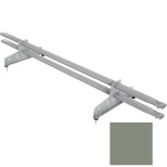 Снегозадержатель трубчатый овальный Borge Русский рубеж 25х45 мм RAL 7033 цементно-серый 1500 мм 2 опоры