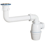 Сифон бутылочный Орио К-4003 1 1/2 дюйма 40 мм со смещенным сливом с нержавеющей решёткой 70 мм 