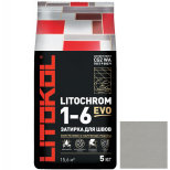 Затирка цементная для швов Litokol Litochrom 1-6 Evo LE.125 дымчатая серая 5 кг