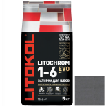 Затирка цементная для швов Litokol Litochrom 1-6 Evo LE.135 Антрацит 5 кг
