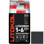 Затирка цементная для швов Litokol Litochrom 1-6 Evo LE.145 Черный уголь 5 кг