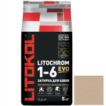 Затирка цементная для швов Litokol Litochrom 1-6 Evo LE.225 бежевая 5 кг