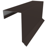 Планка торцевая кровельная фальц Grand Line Satin Matt TX 0,5 мм RR 32 темно-коричневая 65х97 мм резка