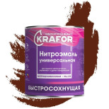 Эмаль НЦ-132 коричневая 0,7 кг (14) "Krafor"