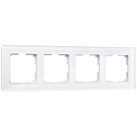 Рамка четырехместная Werkel Favorit W0041101 стекло белая