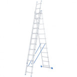Лестница алюминиевая трехсекционная Сибртех 3 х 12 ступеней 97822