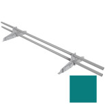 Снегозадержатель трубчатый круглый Borge Русский рубеж D25 мм для фальцевой кровли RAL 5021 водная синь 1500 мм 2 опоры