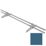 Снегозадержатель трубчатый круглый Borge Русский рубеж D25 мм для фальцевой кровли RAL 5009 лазурно-синий 1500 мм 2 опоры