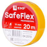 Изолента ПВХ EKF SafeFlex 19х0,15 мм 20 м желтая