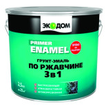 Грунт-эмаль по ржавчине "Экодом"  3 в 1  зеленый мох  2,5 кг (3) "РОГНЕДА"
