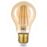 Лампа светодиодная Gauss Filament А60 10W 820lm 2400К Е27 golden LED 102802010