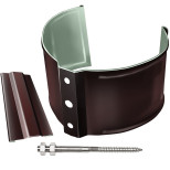 Хомут трубы Grand Line Optima D125/90 мм на кирпич RAL 8017 шоколад