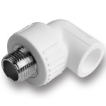 Угольник комбинированный PP-R Aqualink 03558 32 мм 3/4 дюйма с наружной резьбой белый