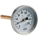 Термометр биметаллический осевой Wika A50.10 Дк 80 L100 мм 160 C 1/2 дюйма  