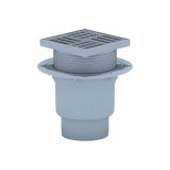 Трап регулируемый с гидрозатвором Дн 110 с пластиковой решёткой 150х150мм вертикальный выпуск АНИ Пласт TA1710