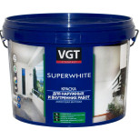 Краска для наружных и внутренних работ VGT ВД-АК-1180 супербелая 7 кг