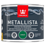 Краска по ржавчине Tikkurila Metallista глянцевая зеленая 0,4 л