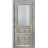 Дверь межкомнатная Мариам Тоскана-2 ПВХ Чиаро гриджио стекло белый сатинат ромб 2000х800 мм