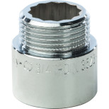 Изображение товара Удлинитель латунный с внутренней и наружной резьбой 20 мм хромированный Stout