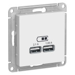 Механизм USB розетки Schneider Electric AtlasDesign ATN000133 двойной белый