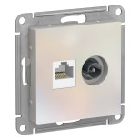 Розетка Schneider Electric AtlasDesign ATN000489 комбинированная ТВ+RJ45 Cat.5 жемчуг