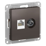 Розетка Schneider Electric AtlasDesign ATN000689 комбинированная ТВ+RJ45 Cat.5 мокко