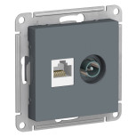 Розетка Schneider Electric AtlasDesign ATN000789 комбинированная ТВ+RJ45 Cat.5 грифель