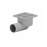 Трап нерегулируемый с "сухим" затвором Дн 50 с пластиковой решёткой 100х100мм горизонтальный выпуск АНИ Пласт TQ5104