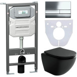 Унитаз подвесной Ceramicanova Metropol Rimless CN4002MB_1002CH_1000 с системой инсталляции