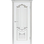 Дверь межкомнатная Komfort Doors Карина-4 глухая белый/патина серебро 1900х550 мм в комплекте коробка 2,5 шт и наличник 5 шт