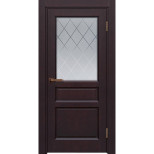 Дверь межкомнатная Komfort Doors Яшма со стеклом красное дерево 1900х550 мм в комплекте коробка 2,5 шт и наличник 5 шт