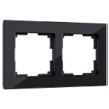 Рамка двухместная Werkel Favorit W0021108 стекло черная