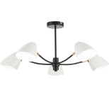 Светильник потолочный Evoluce Satta SLE103602-05 E14 5х40W черный золото/белый