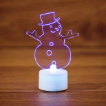 Фигура светодиодная Снеговик в шляпе 2D Neon-night 501-043 на подставке