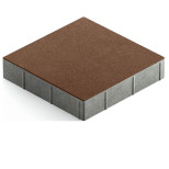 Тротуарная плитка Steingot Color Mix из серого цемента с частичным прокрасом квадрат коричневая 300х300х60 мм