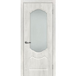 Дверь межкомнатная Мариам Сиена-2 ПВХ шале Дуб жемчужный стекло белый сатинат серебро 2000х700 мм