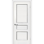 Дверь межкомнатная Мариам Мурано-2 экошпон белое багет с тиснением патина серебро 2000х900 мм