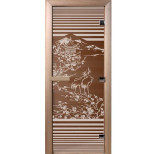 Дверь для сауны стеклянная Doorwood DW01305 Япония бронза 800х2000 мм