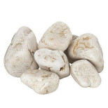 Камень белый кварц отборный шлифованный ведро 10 кг