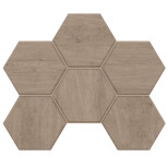 Мозаика из керамогранита Estima Classic Wood CW02 Hexagon Dark Grey матовая 285x250 мм