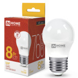 Лампа светодиодная In-Home 4690612020563 LED 8Вт 3000К E27 760 Лм 230В